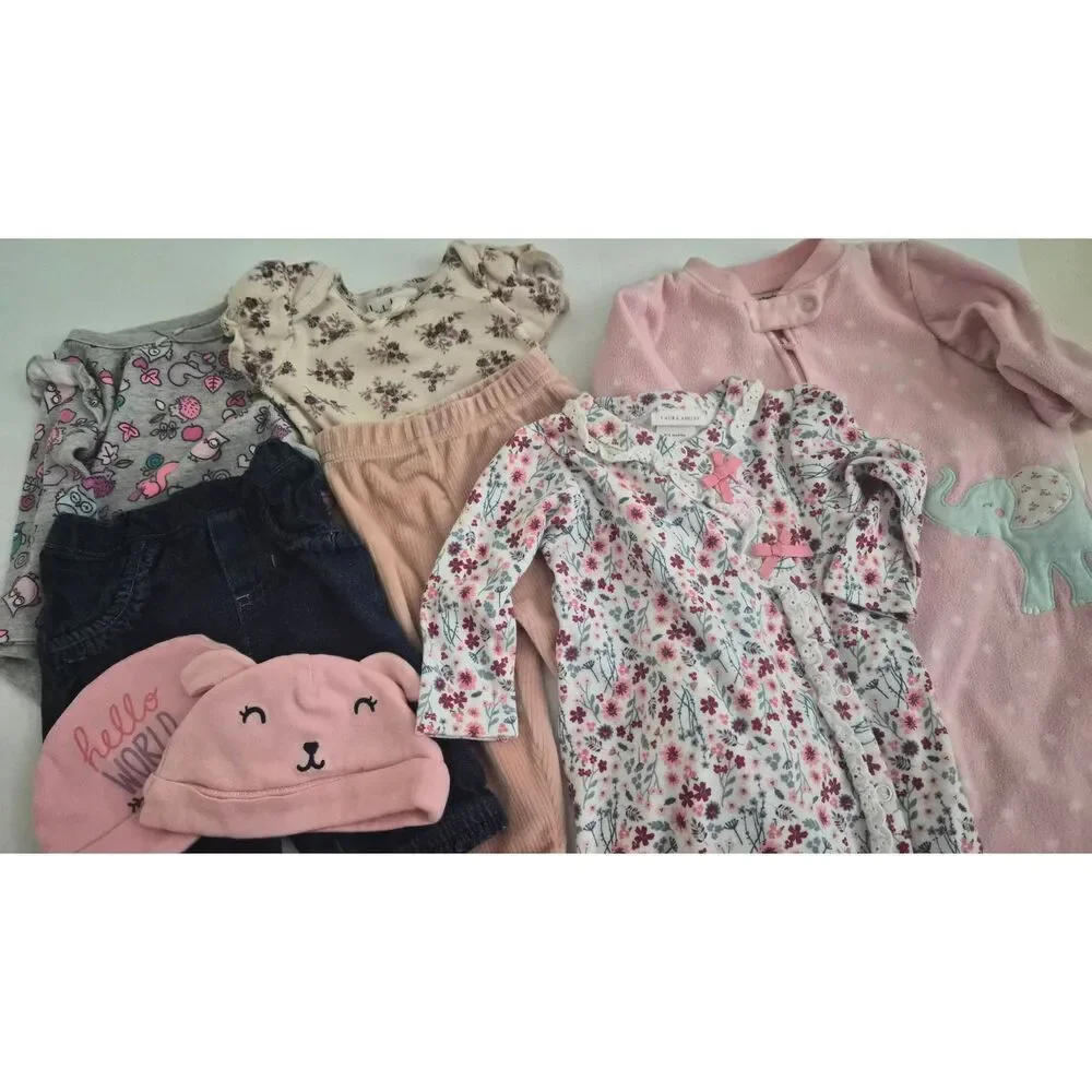 0-3months Baby Girl Clothes: Laura Ashley, Nicole Miller, Carter's, Garanimals